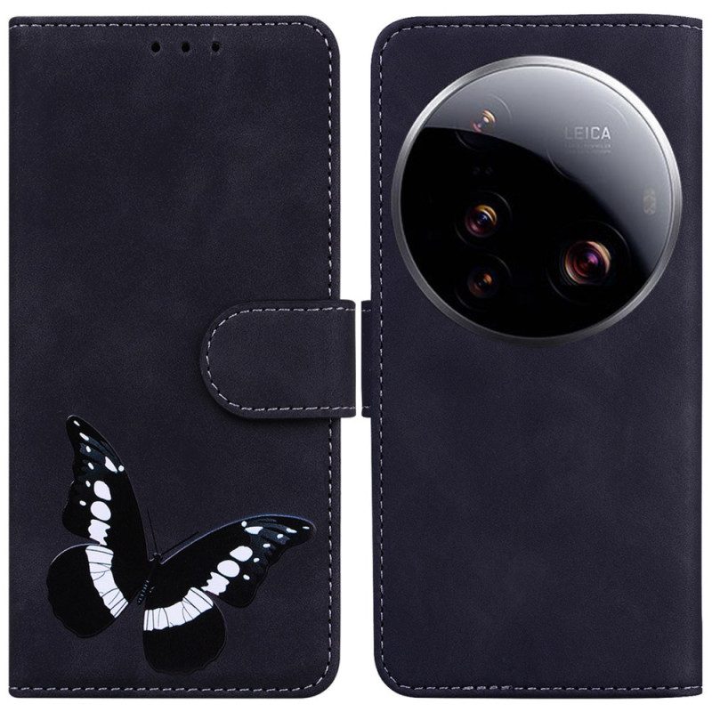 Läderfodral Xiaomi 15 Ultra Telefonfodral Fjärilsmönster
