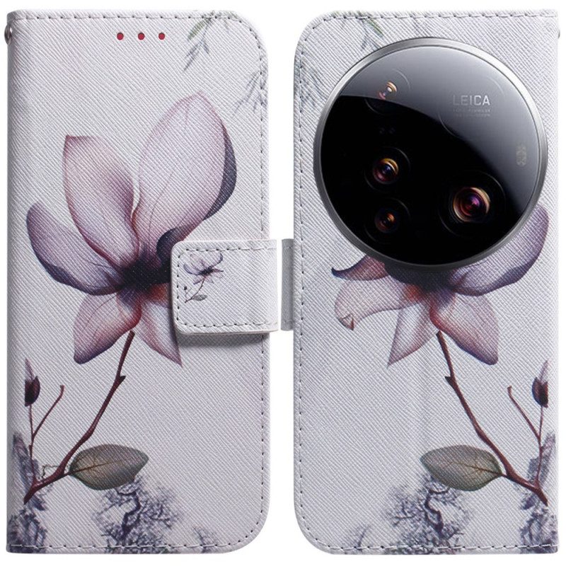 Läderfodral Xiaomi 15 Ultra Telefonfodral Rosa Blomma
