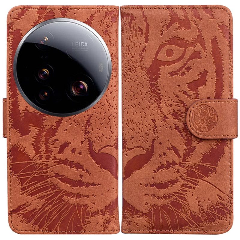 Läderfodral Xiaomi 15 Ultra Telefonfodral Tigermönster