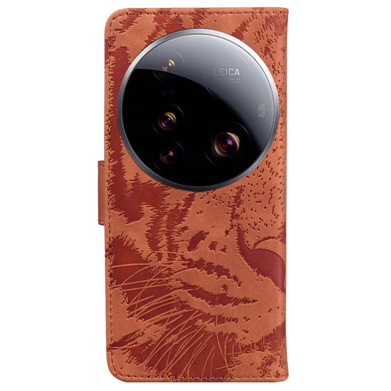 Läderfodral Xiaomi 15 Ultra Telefonfodral Tigermönster