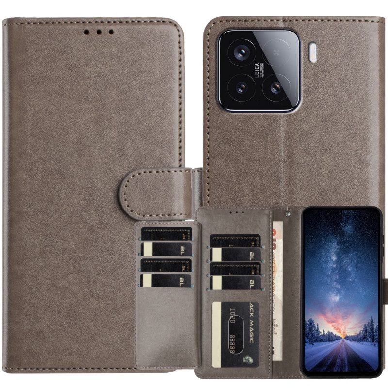 Läderfodral Xiaomi 15t Pro Telefonfodral 8 Kort Hållare