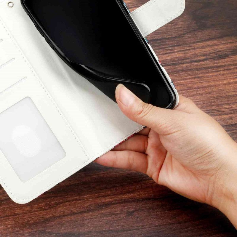 Läderfodral Xiaomi 15t Pro Telefonfodral Blå Fjäril