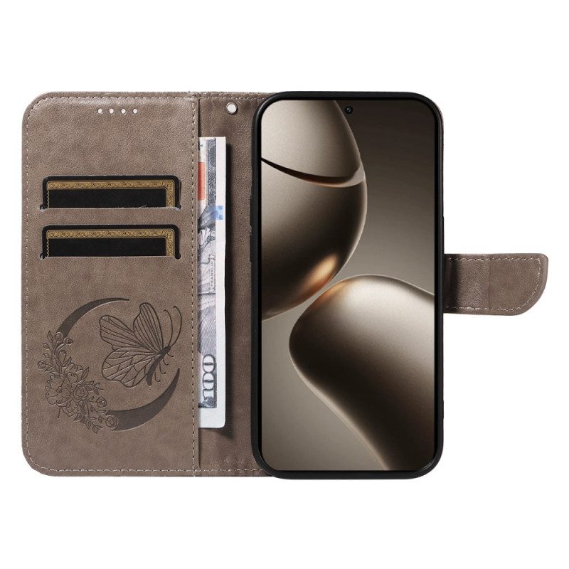 Läderfodral Xiaomi 15t Pro Telefonfodral Grafisk Fjäril