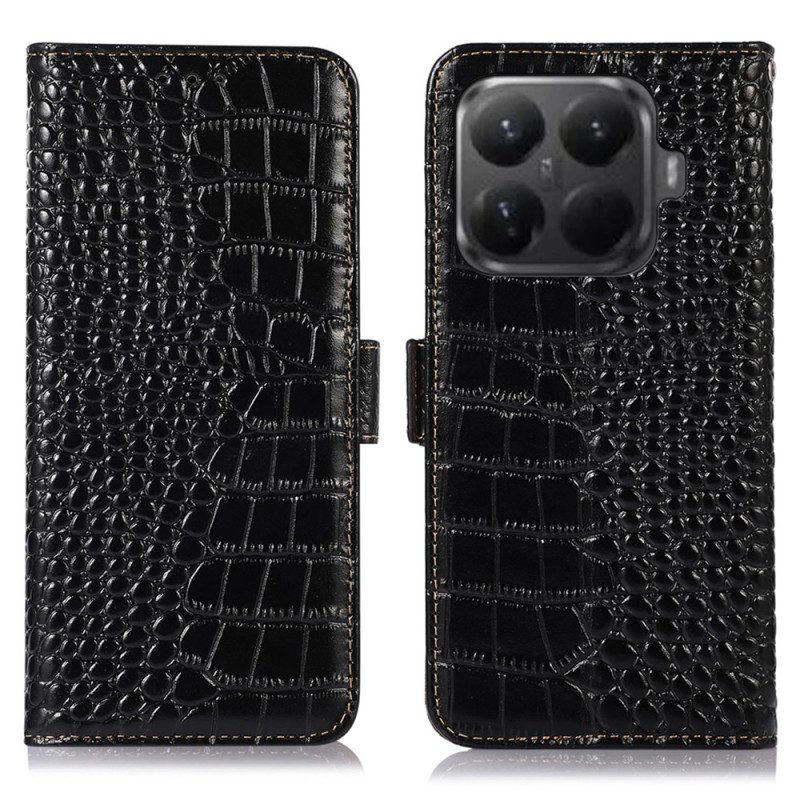 Läderfodral Xiaomi 15t Pro Telefonfodral Krokodilstrukturerat Läder