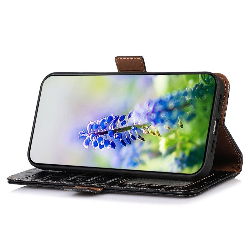 Läderfodral Xiaomi 15t Pro Telefonfodral Krokodilstrukturerat Läder