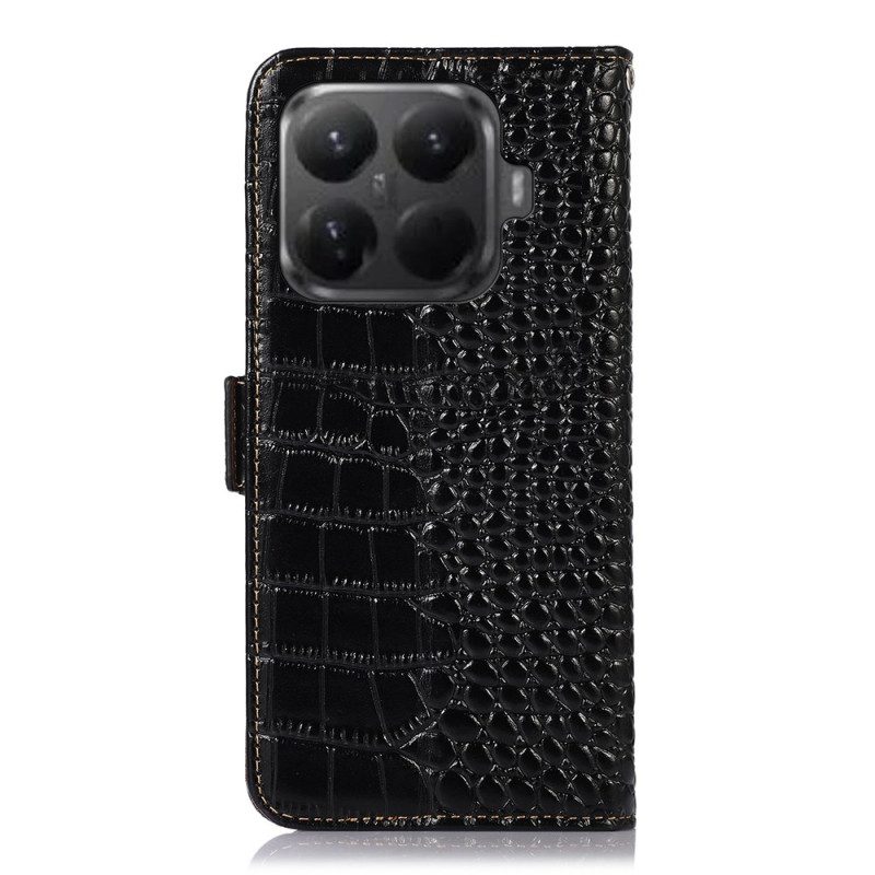 Läderfodral Xiaomi 15t Pro Telefonfodral Krokodilstrukturerat Läder