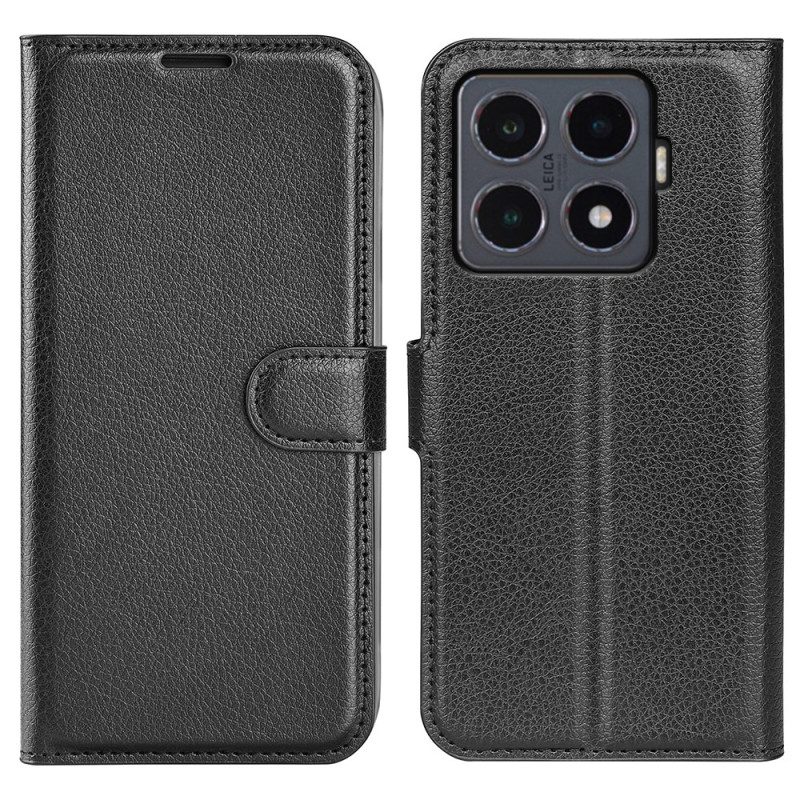 Läderfodral Xiaomi 15t Pro Telefonfodral Litchi-konstläder