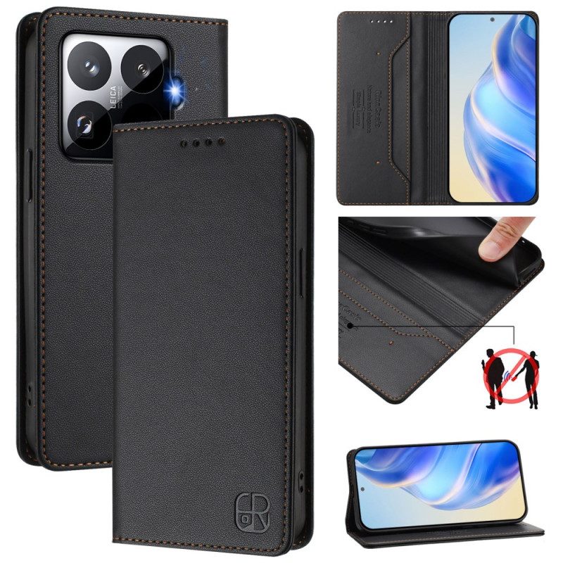 Läderfodral Xiaomi 15t Pro Telefonfodral Rfid-skydd