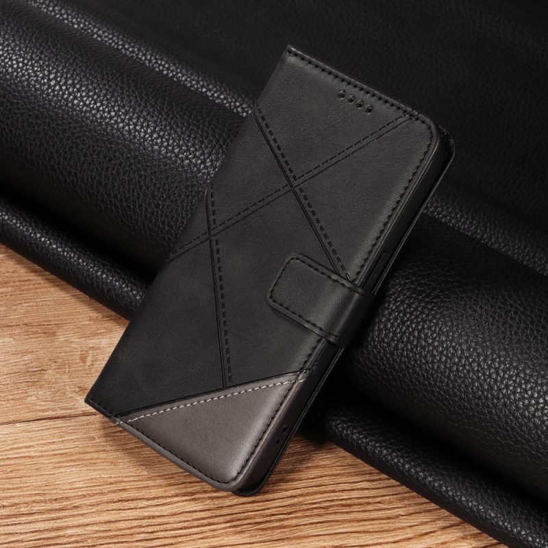 Läderfodral Xiaomi 15t Pro Telefonfodral Tvåfärgad Geometrisk