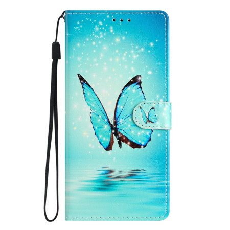 Läderfodral Xiaomi 15t Telefonfodral Blå Fjäril
