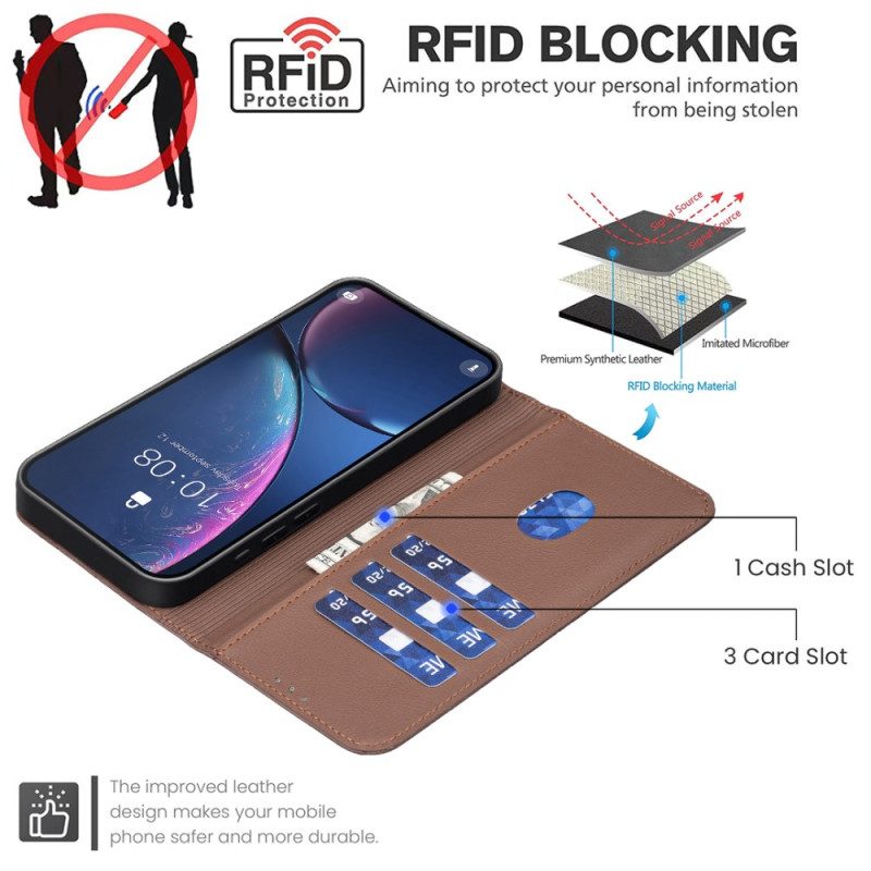 Läderfodral Xiaomi 15t Telefonfodral Geometriskt Mönster Binfen-färg
