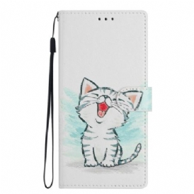 Läderfodral Xiaomi 15t Telefonfodral Glad Kattunge