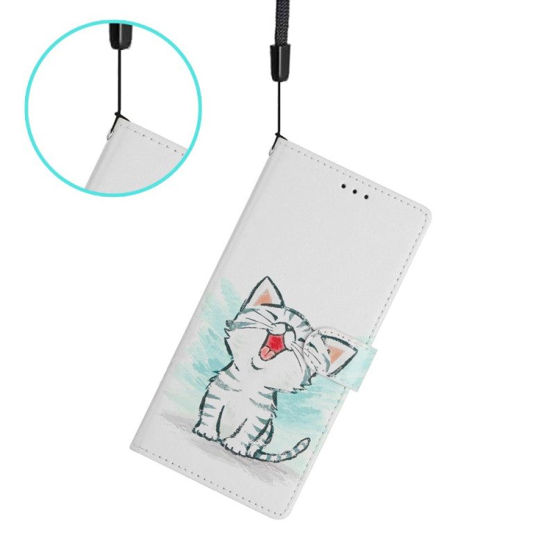 Läderfodral Xiaomi 15t Telefonfodral Glad Kattunge