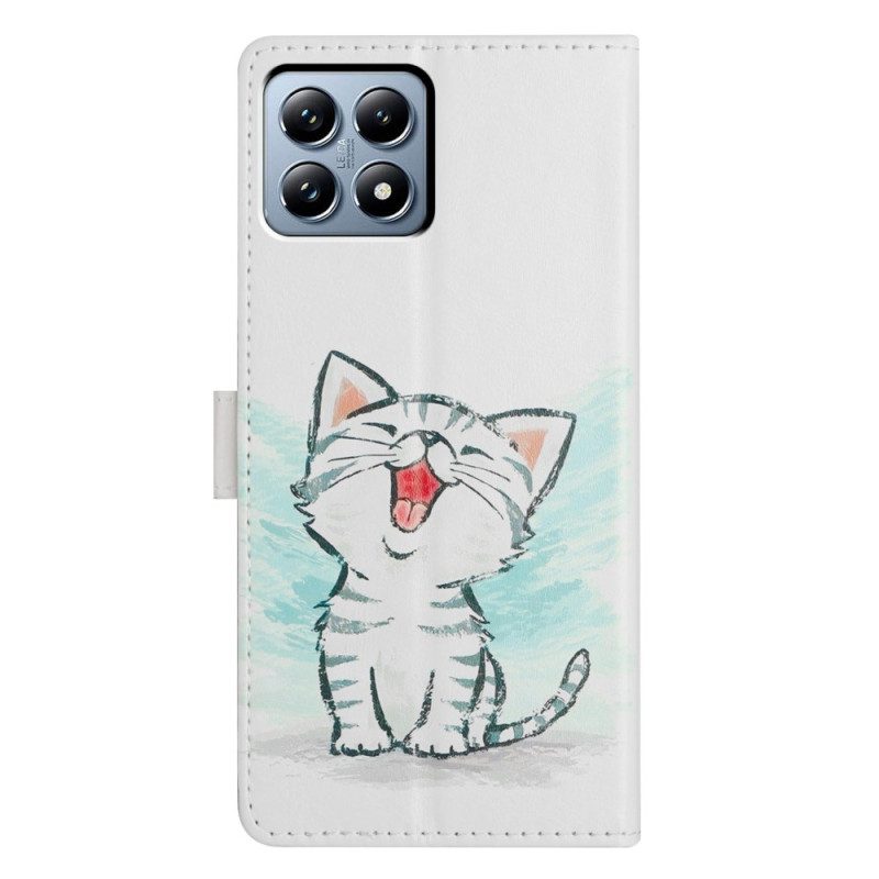 Läderfodral Xiaomi 15t Telefonfodral Glad Kattunge