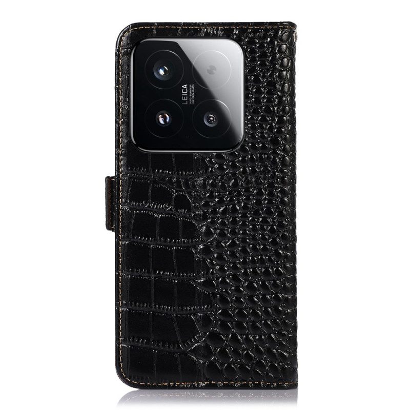 Läderfodral Xiaomi 15t Telefonfodral Krokodilstrukturerat Läder