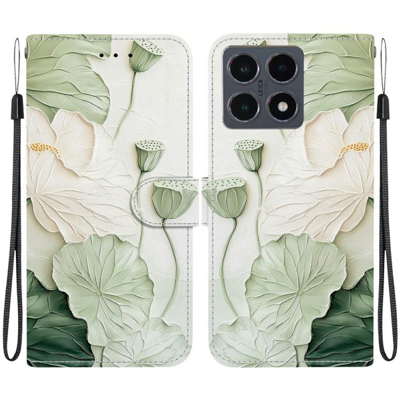 Läderfodral Xiaomi 15t Telefonfodral Lotusblomma