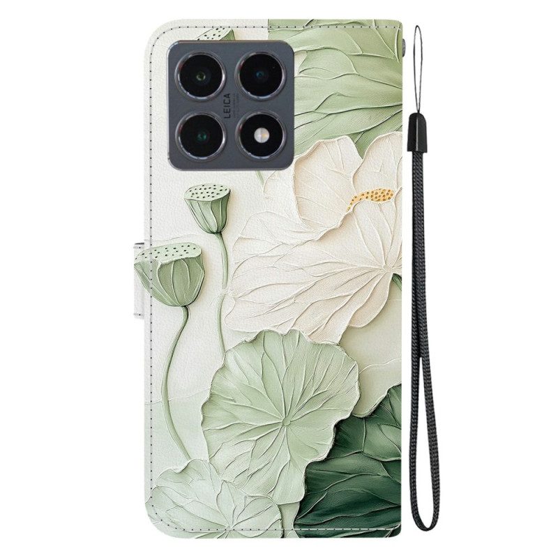 Läderfodral Xiaomi 15t Telefonfodral Lotusblomma