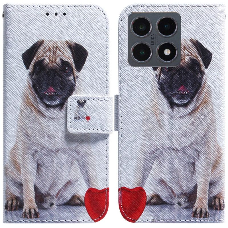 Läderfodral Xiaomi 15t Telefonfodral Mopshund