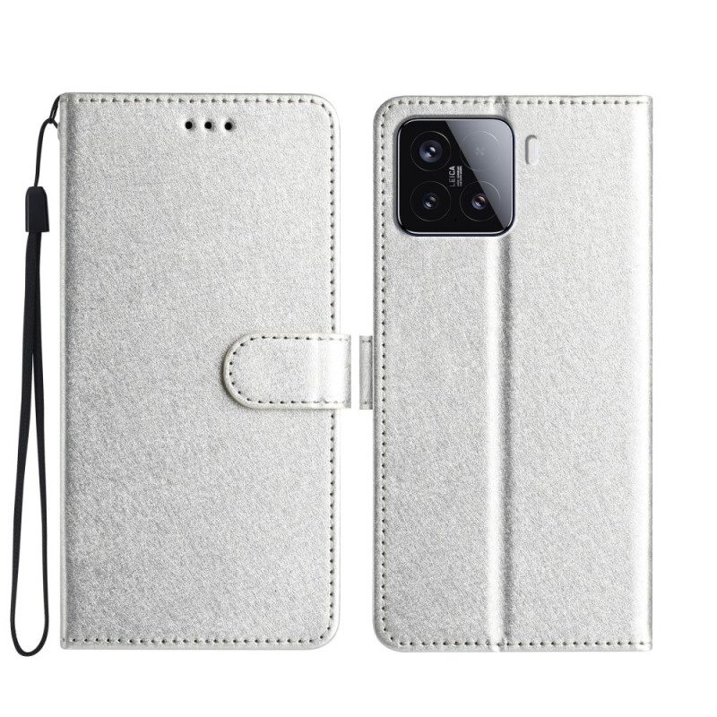 Läderfodral Xiaomi 15t Telefonfodral Sidenstruktur