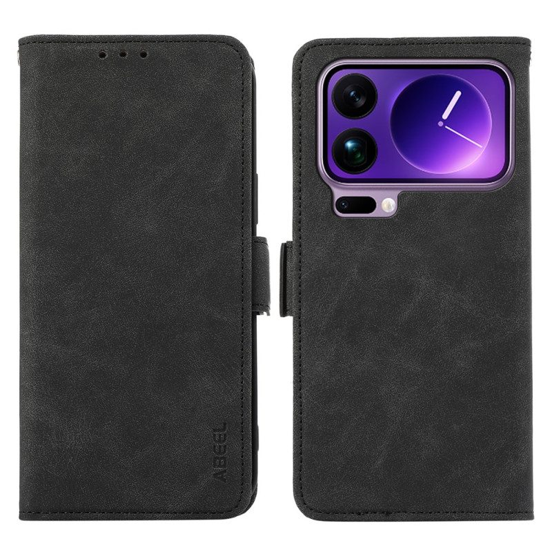 Läderfodral Xiaomi 17 Pro Max Telefonfodral Abeel Mockaeffekt
