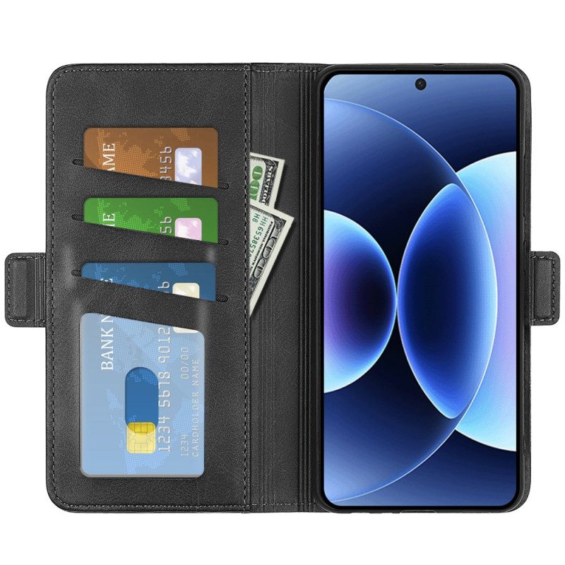 Läderfodral Xiaomi 17 Pro Max Telefonfodral Dubbelspänne