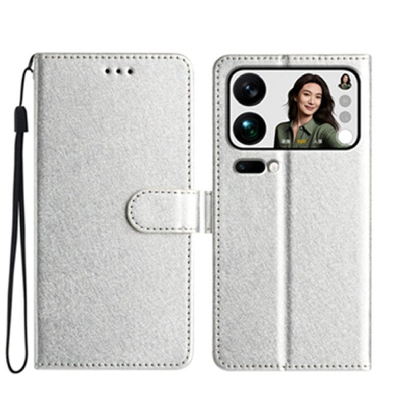 Läderfodral Xiaomi 17 Pro Max Telefonfodral Sidenstruktur