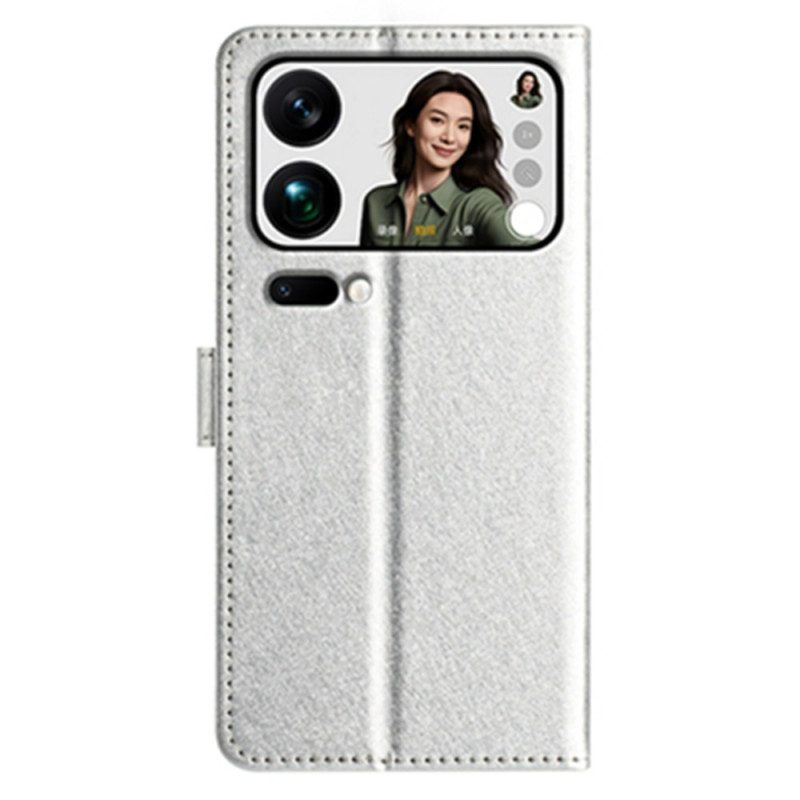 Läderfodral Xiaomi 17 Pro Max Telefonfodral Sidenstruktur