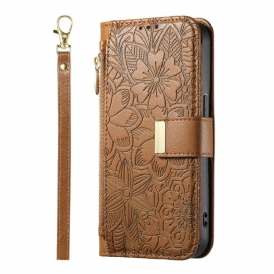 Läderfodral Xiaomi 17 Pro Telefonfodral Blom- Och Lövmönster