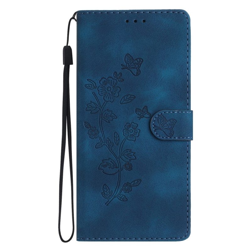 Läderfodral Xiaomi 17 Pro Telefonfodral Blommönster I Mockaeffekt