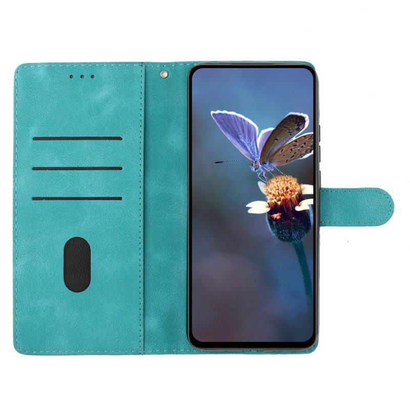 Läderfodral Xiaomi 17 Pro Telefonfodral Blommönster I Mockaeffekt