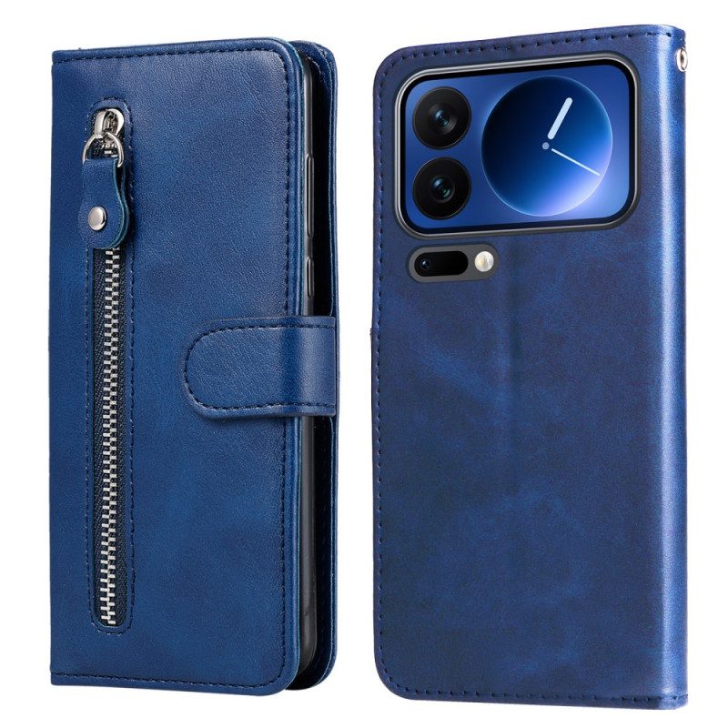 Läderfodral Xiaomi 17 Pro Telefonfodral Ficka Med Dragkedja