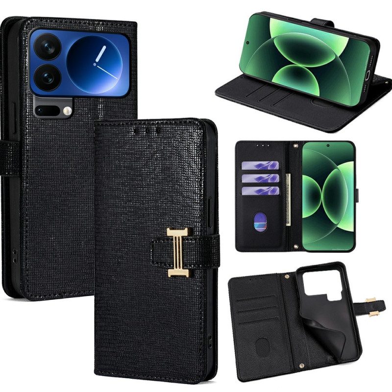 Läderfodral Xiaomi 17 Pro Telefonfodral Metallspänne