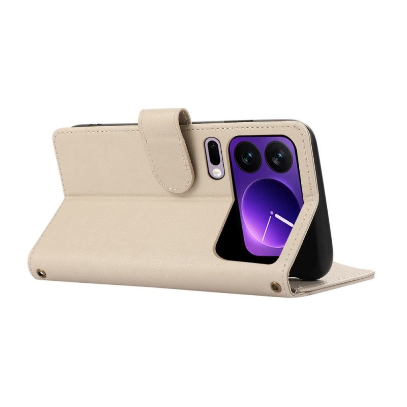 Läderfodral Xiaomi 17 Pro Telefonfodral Plånbok Med Rem