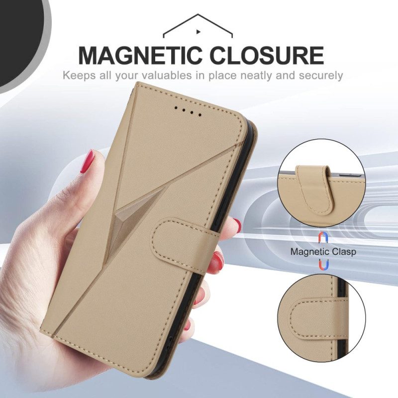 Läderfodral Xiaomi 17 Pro Telefonfodral Triangelmönster