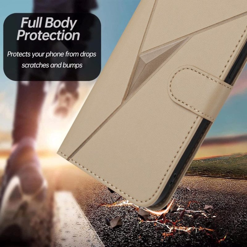 Läderfodral Xiaomi 17 Pro Telefonfodral Triangelmönster