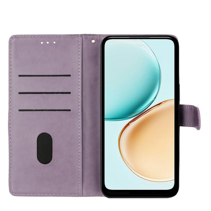 Läderfodral Xiaomi 17 Telefonfodral Blommönster