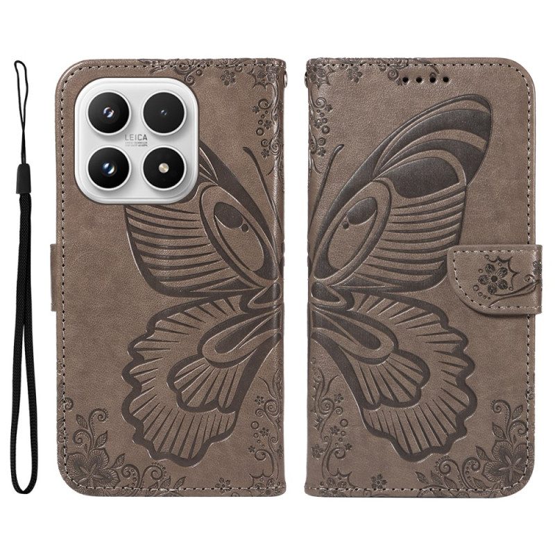 Läderfodral Xiaomi 17 Telefonfodral Fjärilsdesign