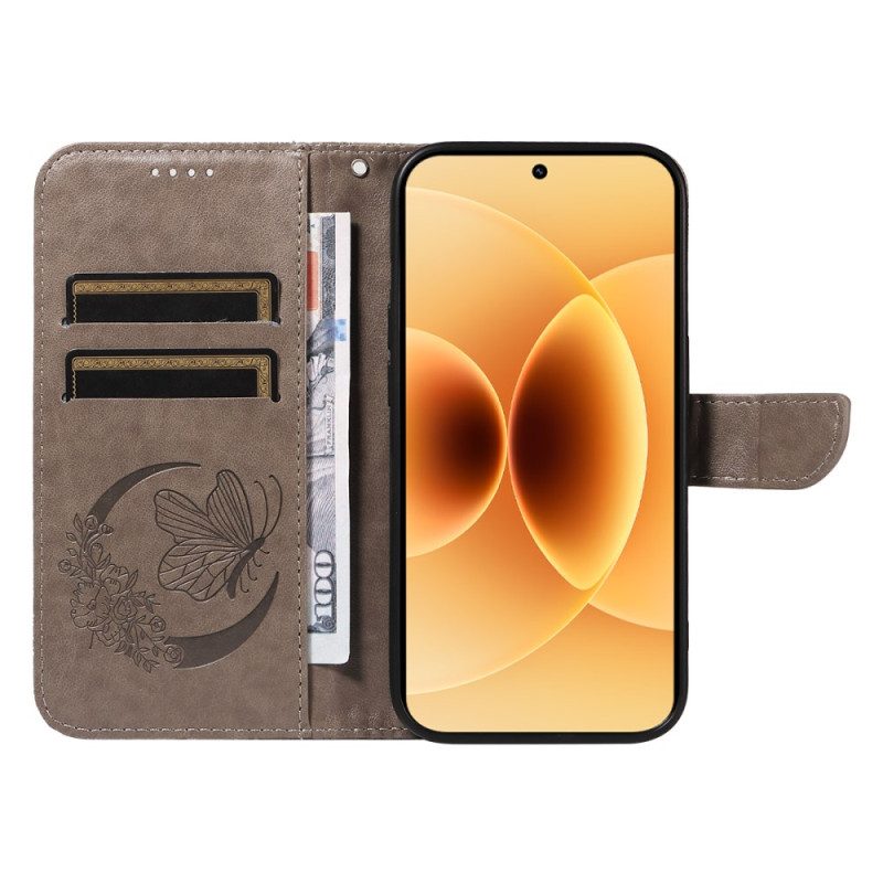 Läderfodral Xiaomi 17 Telefonfodral Fjärilsdesign