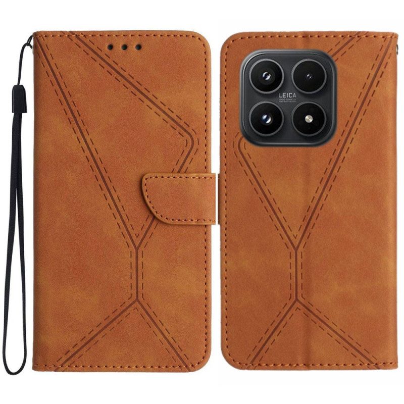 Läderfodral Xiaomi 17 Telefonfodral Linjer Och Ränder