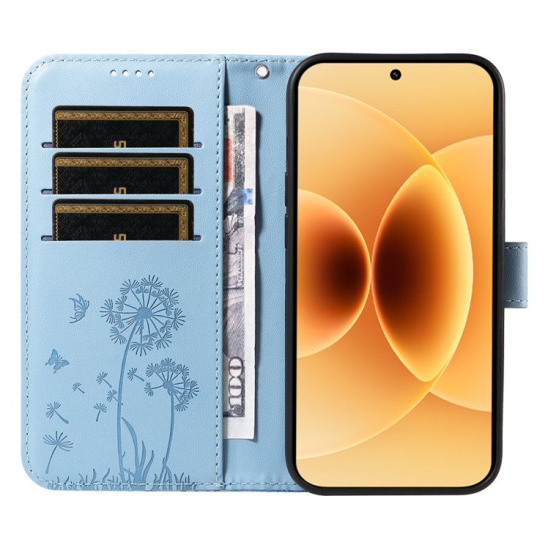Läderfodral Xiaomi 17 Telefonfodral Maskrosdesignrem