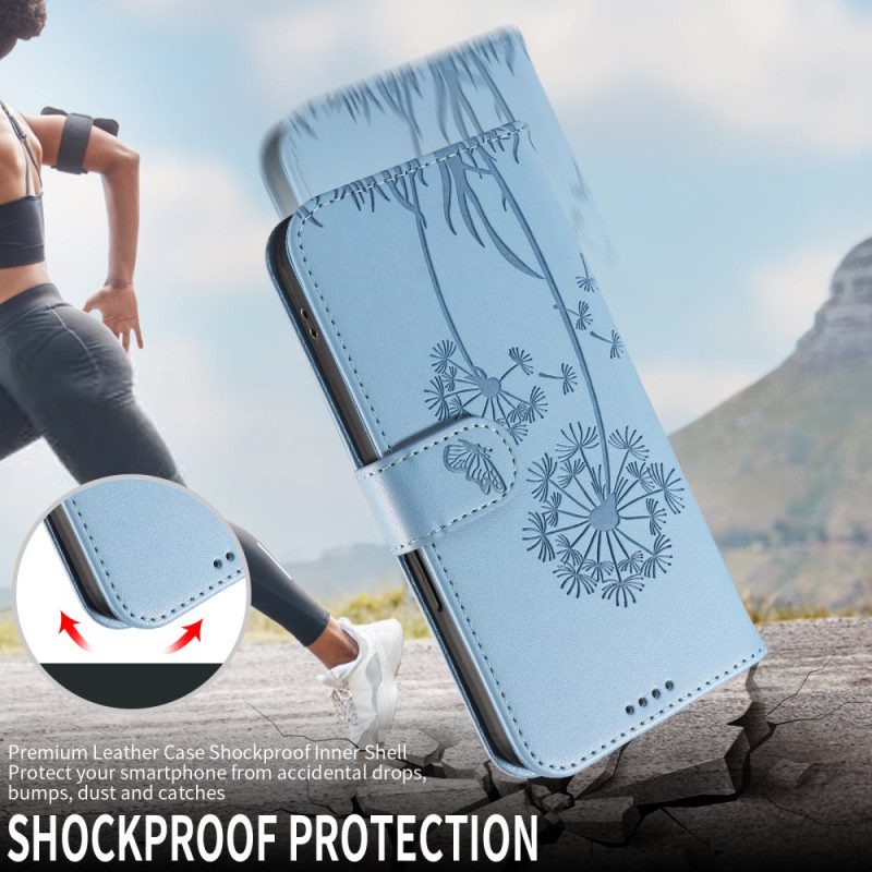 Läderfodral Xiaomi 17 Telefonfodral Maskrosdesignrem