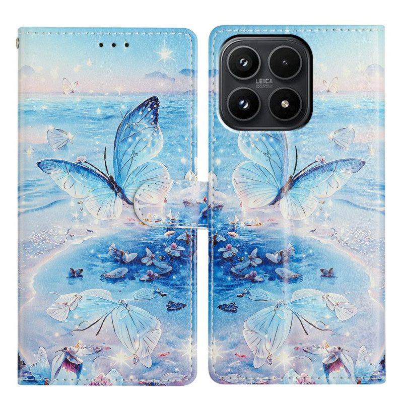 Läderfodral Xiaomi 17 Telefonfodral Oceanisk Fjäril