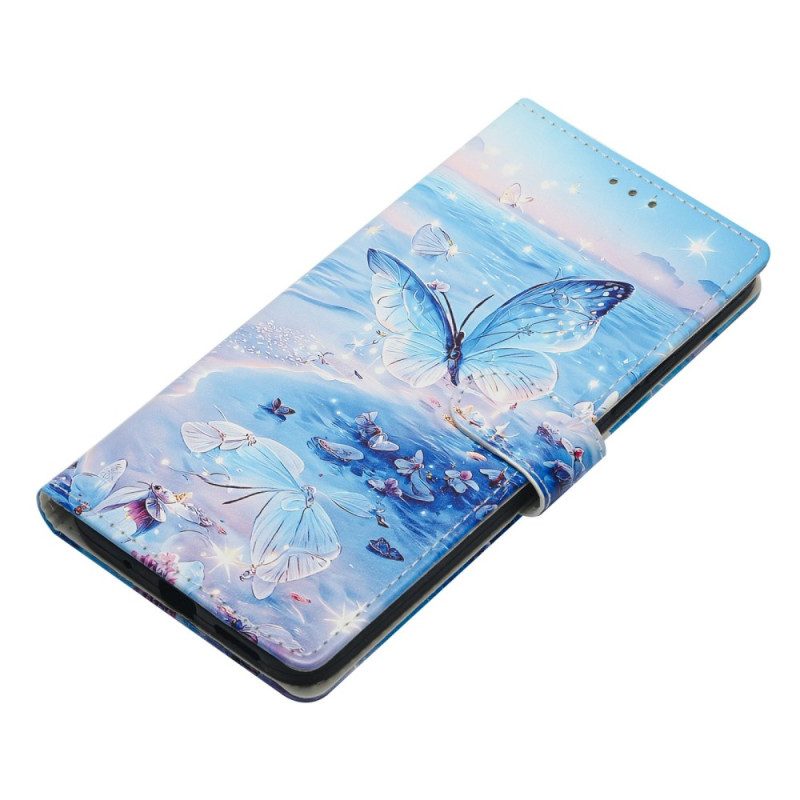 Läderfodral Xiaomi 17 Telefonfodral Oceanisk Fjäril