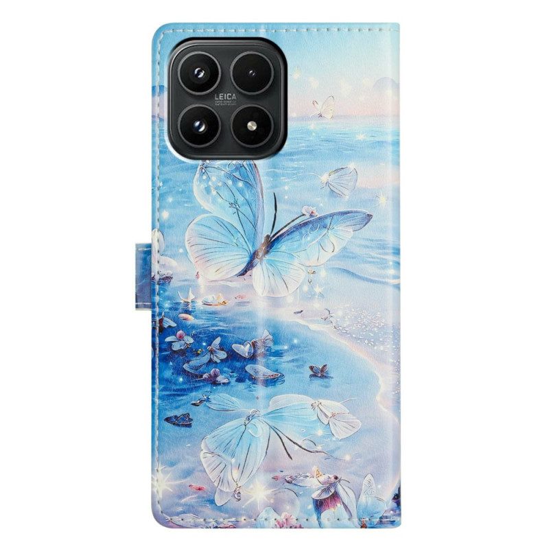 Läderfodral Xiaomi 17 Telefonfodral Oceanisk Fjäril