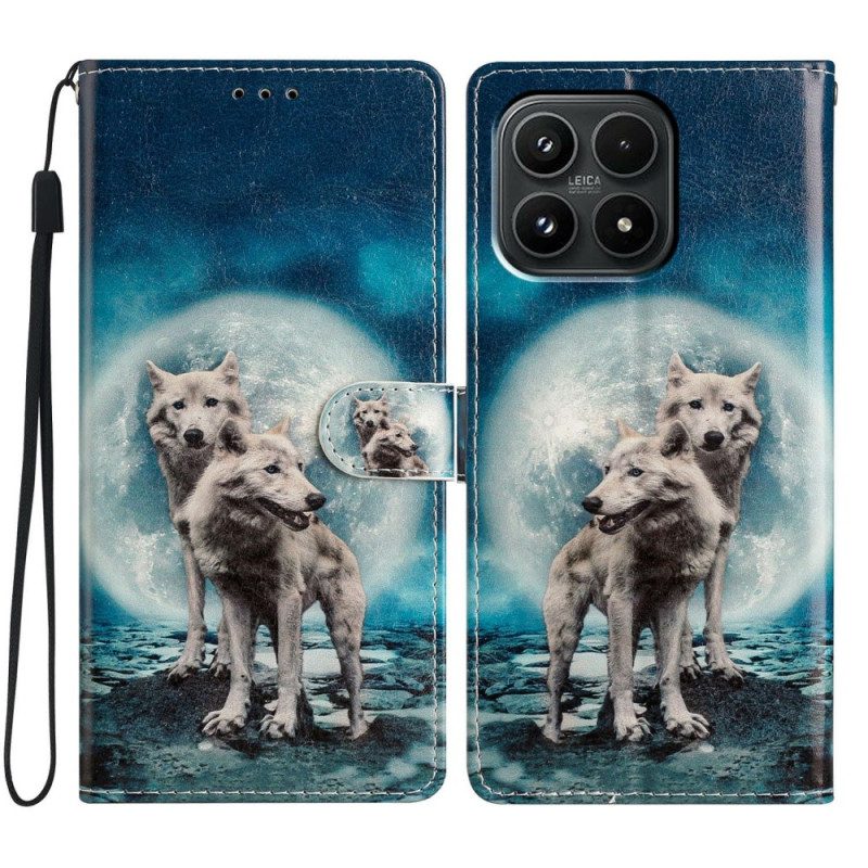 Läderfodral Xiaomi 17 Telefonfodral Två Vargar