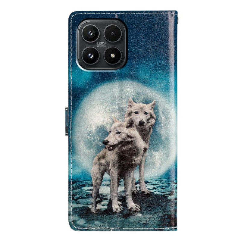 Läderfodral Xiaomi 17 Telefonfodral Två Vargar