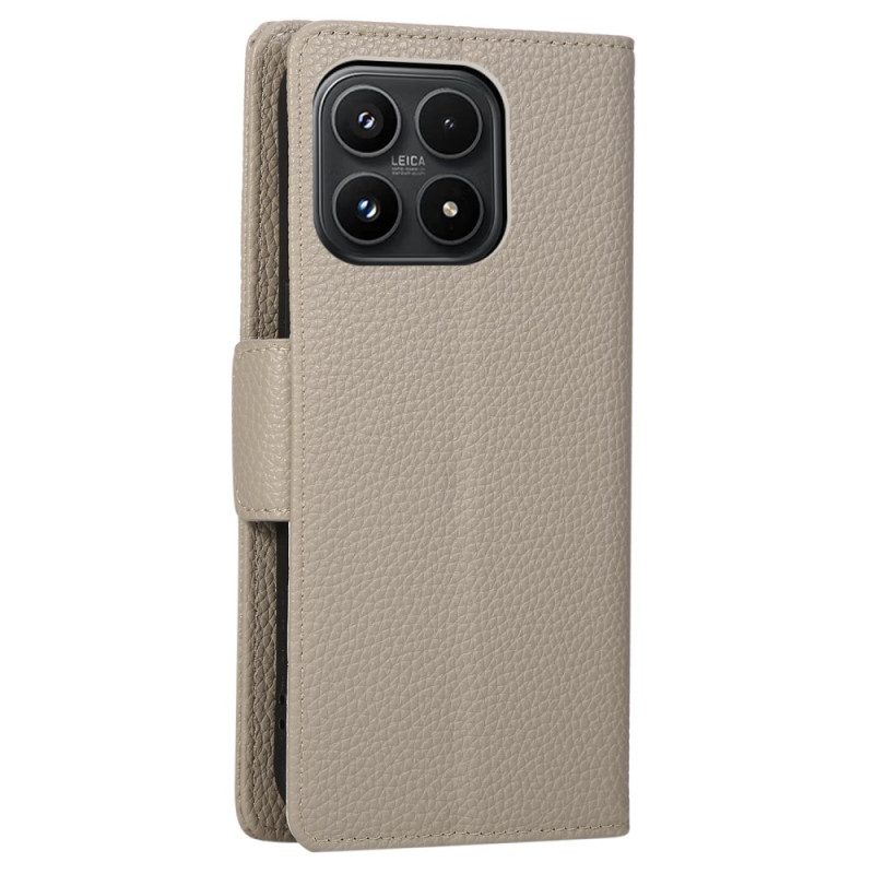 Läderfodral Xiaomi 17 Telefonfodral Tvåfärgad Plånbok Med Handledsrem