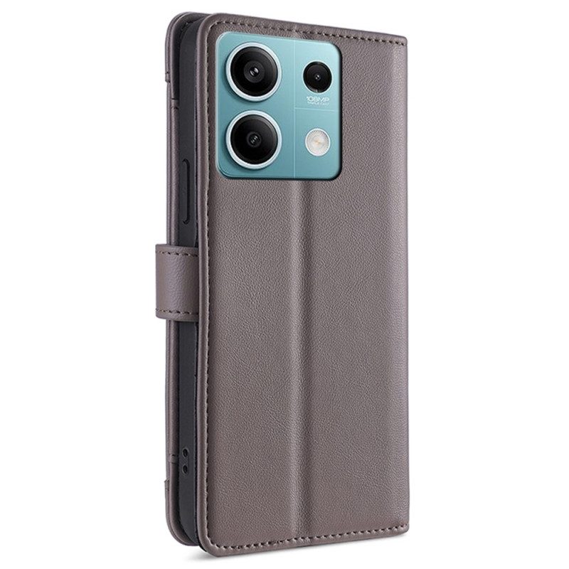 Läderfodral Xiaomi Redmi Note 13 4g Telefonfodral Plånbok Med Rem Och Axelrem