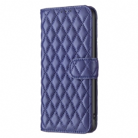 Läderfodral Xiaomi Redmi Note 13 5g Telefonfodral Quiltad Stil Binfärg