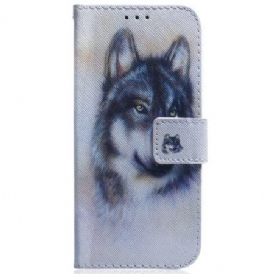Läderfodral Xiaomi Redmi Note 14 4g Telefonfodral Akvarellvarg